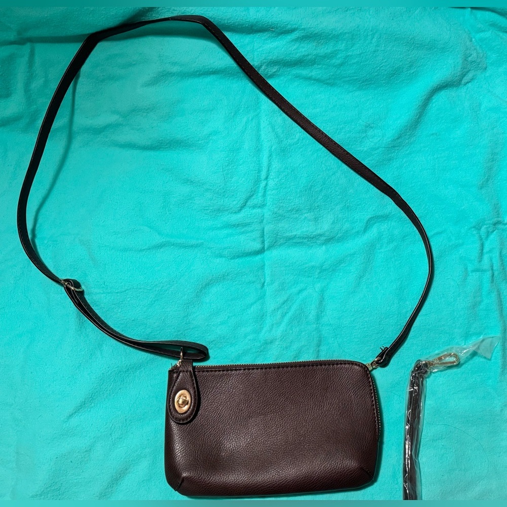 Brown Jen and Co crossbody or wristlet